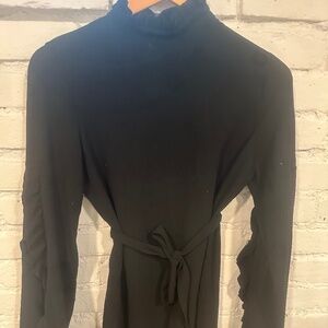 Black Cocktail Dress with Tie. Size SM